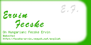 ervin fecske business card